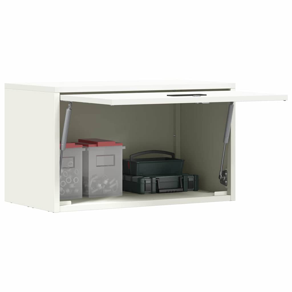 Wall Cabinet for Garage with Gas-lift Door White