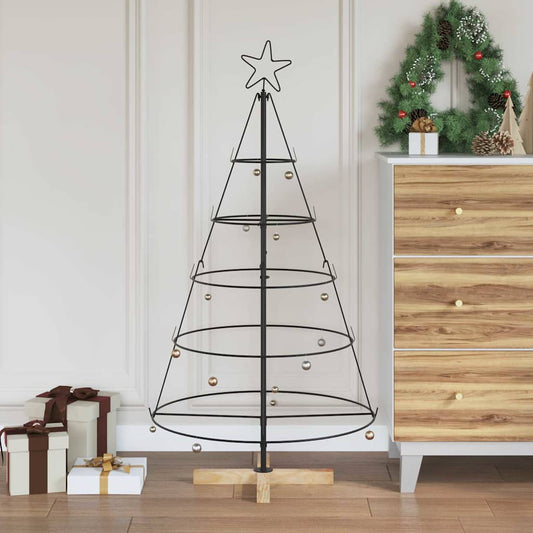 Christmas Cone Tree with Stand Black 126 cm Steel