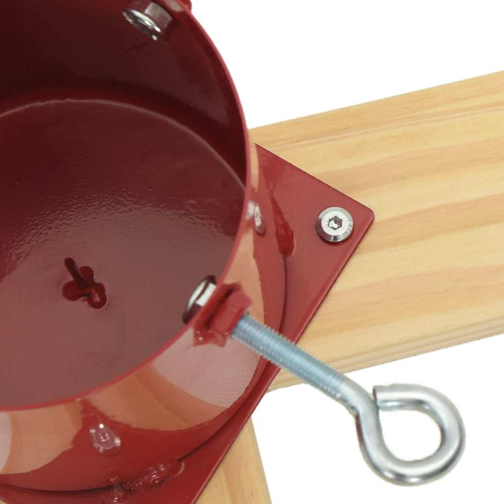 Christmas Tree Stand Red 50 x 50 x 16 cm Solid Pine Wood