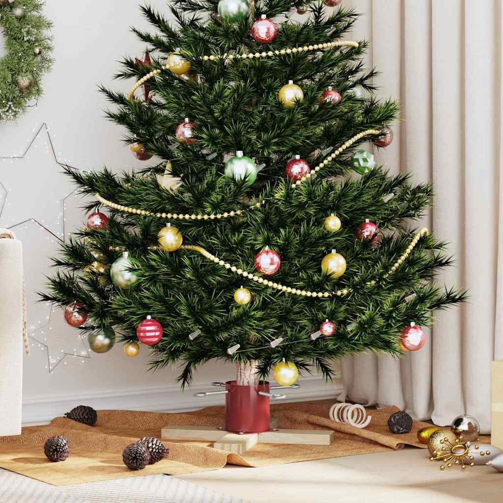 Christmas Tree Stand Red 50 x 50 x 16 cm Solid Pine Wood