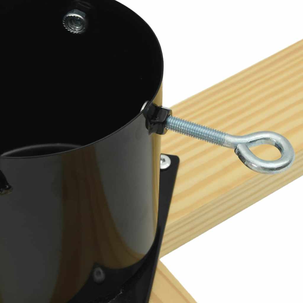 Christmas Tree Stand Black 50 x 50 x 16 cm Solid Pine Wood