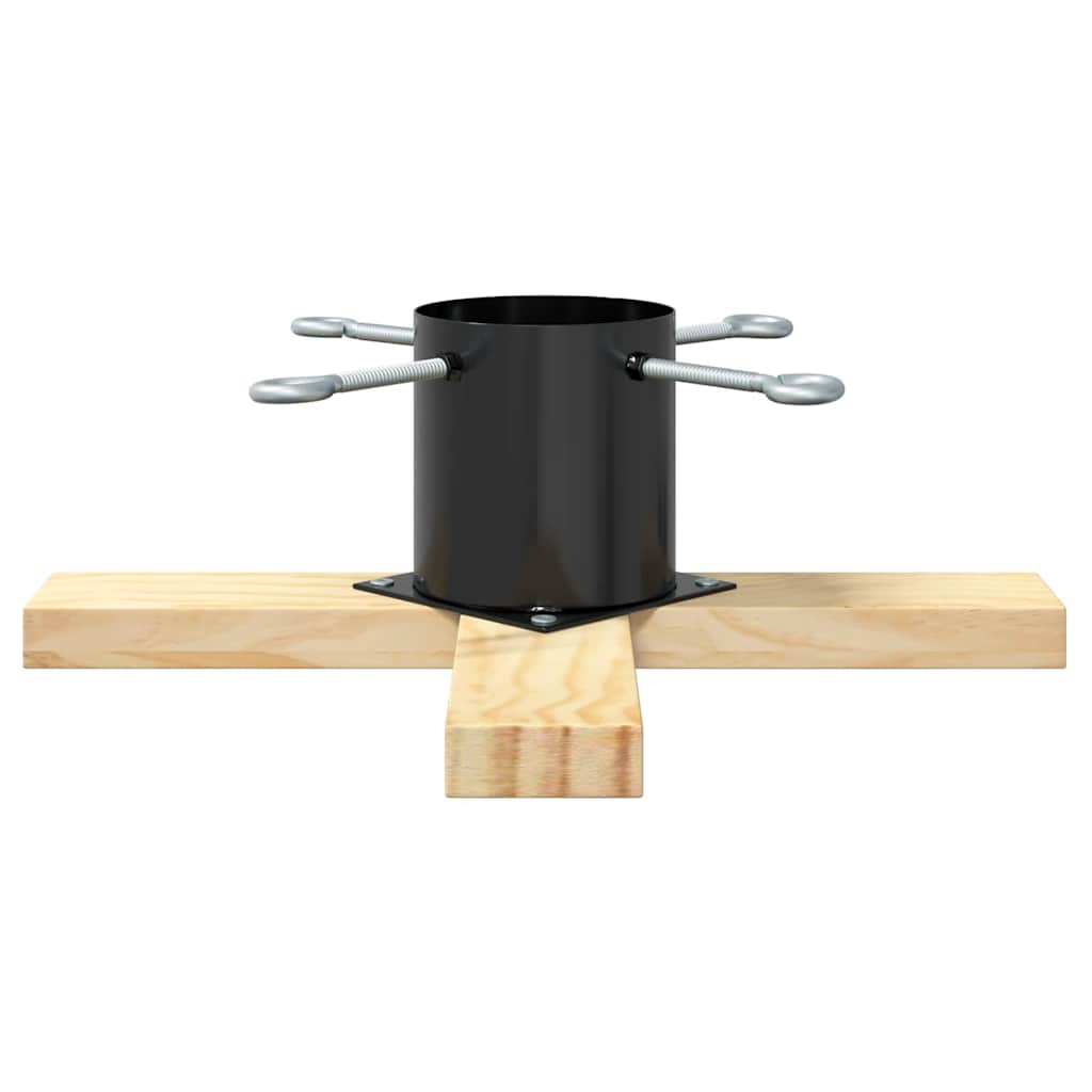 Christmas Tree Stand Black 50 x 50 x 16 cm Solid Pine Wood