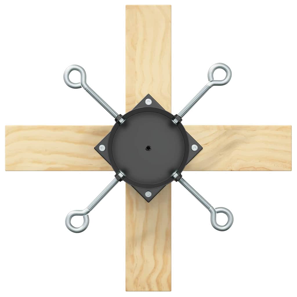Christmas Tree Stand Black 50 x 50 x 16 cm Solid Pine Wood