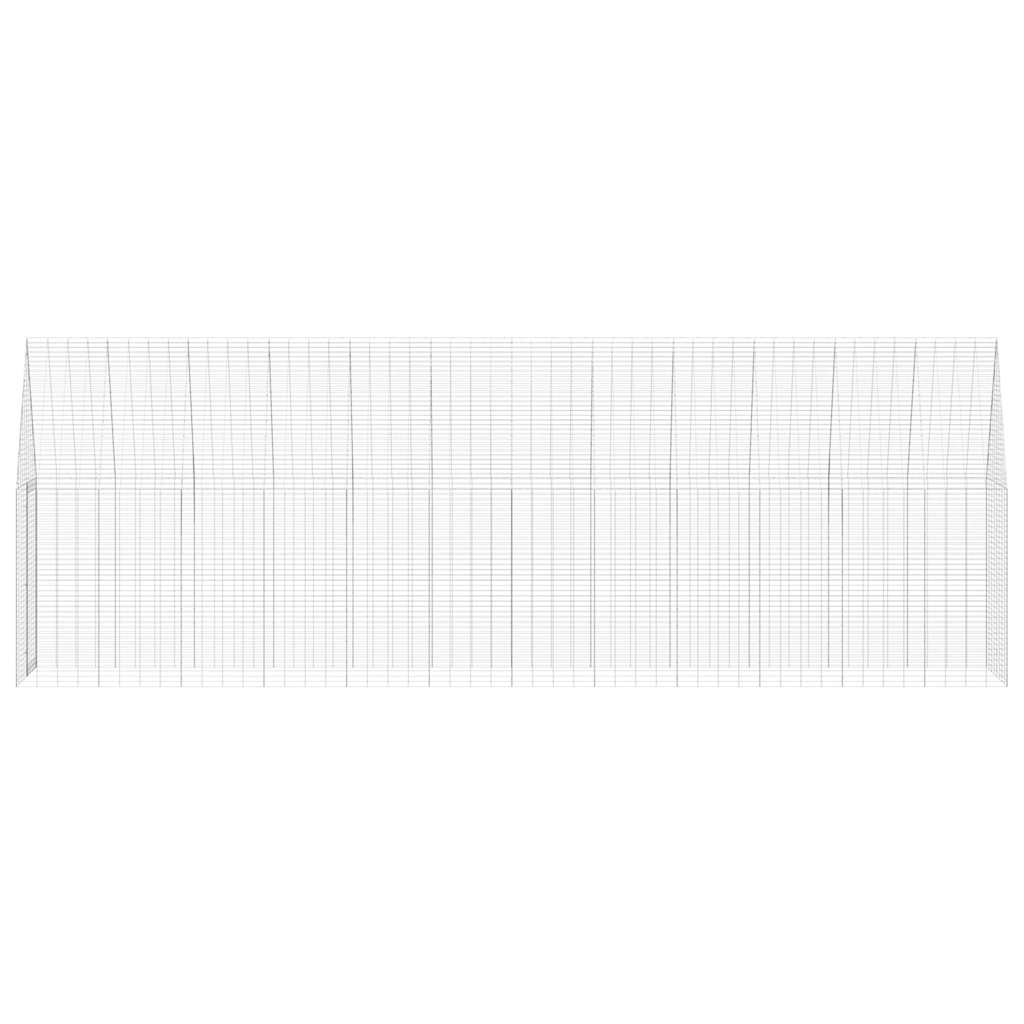 Chicken Cage 2 pcs Silver 600 x 100 x 210 cm Galvanised Steel