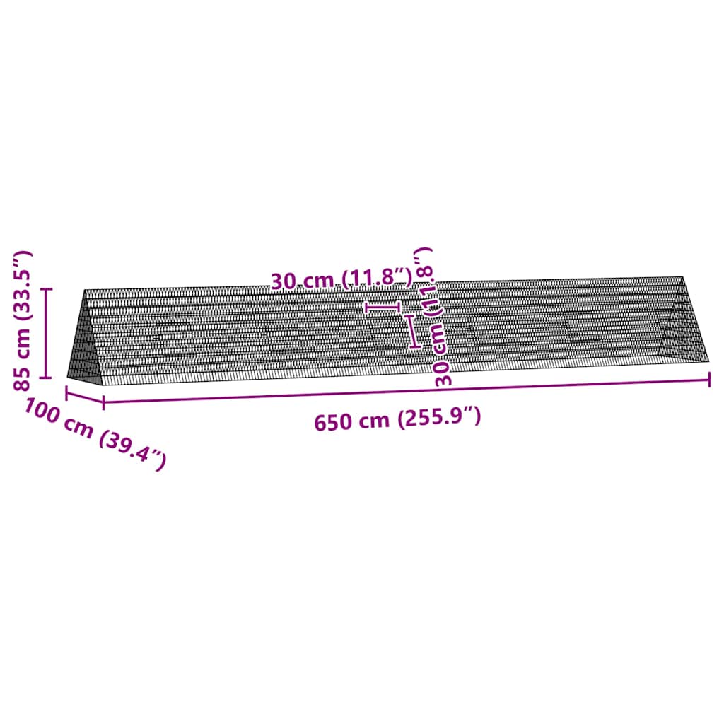 Chicken Cage Silver 650 x 100 x 85 cm Galvanised Steel