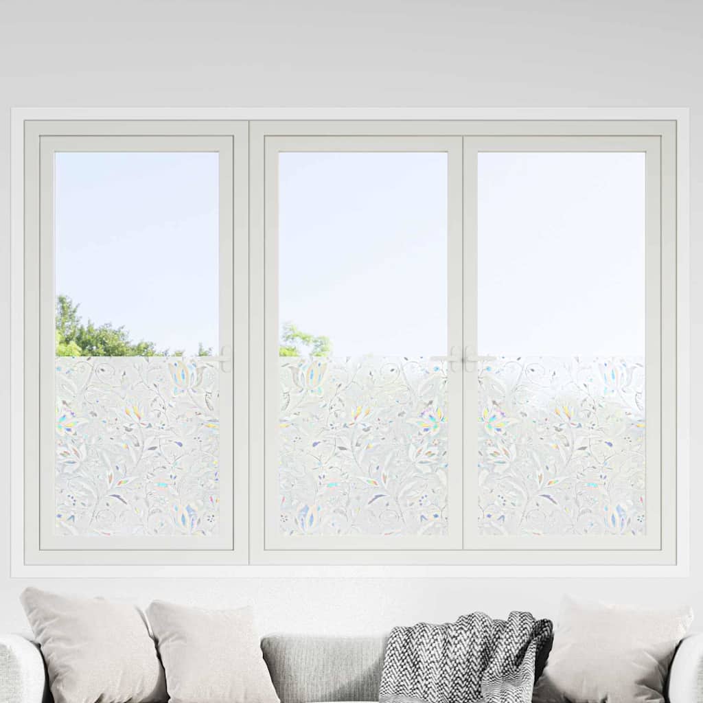 Static Window Film Flowers Pattern 60 x 500 cm PVC