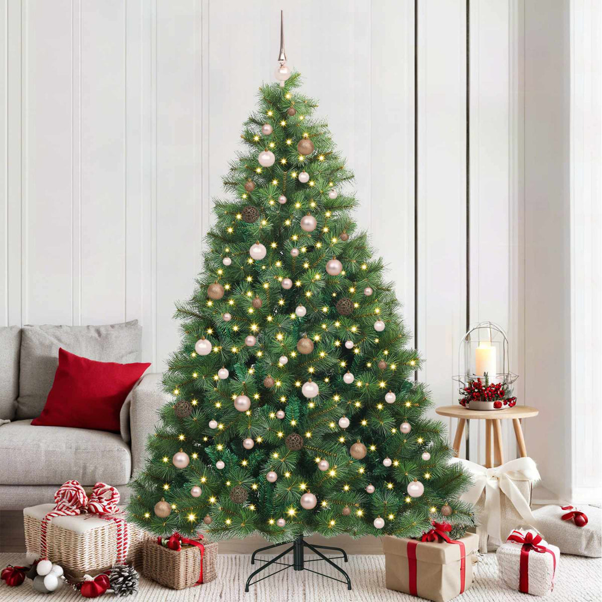 Artificial Christmas Tree with 300 LEDs with Stand Green 300 cm