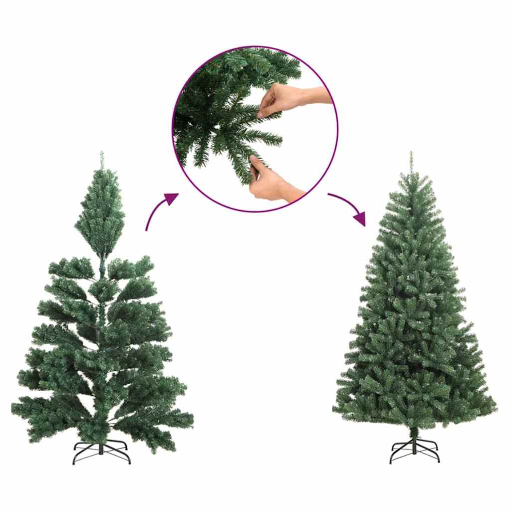 Slim Christmas Tree Green 210 cm PVC and Solid Pine wood