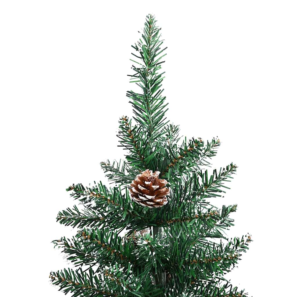 Slim Christmas Tree Green 150 cm PVC and Solid Pine wood