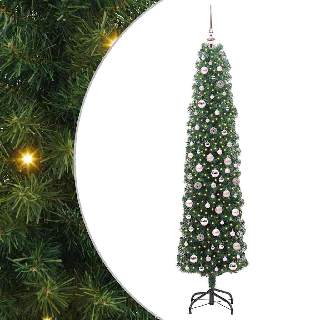 Artificial Christmas Tree with 300 LEDs with Stand Green 210 cm