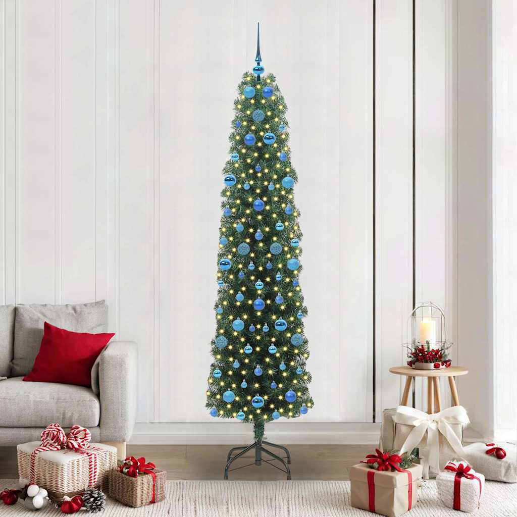 Artificial Christmas Tree with 300 LEDs with Stand Green 210 cm