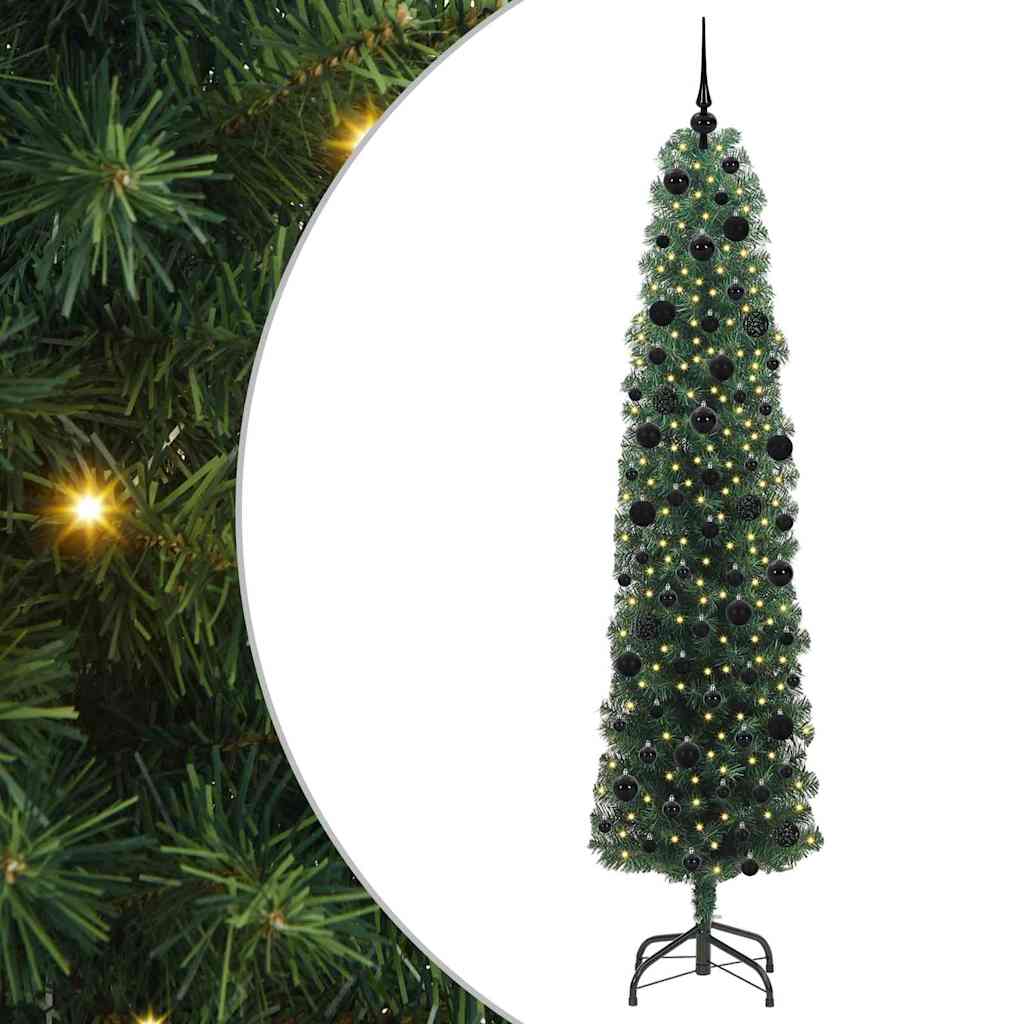 Artificial Christmas Tree with 300 LEDs with Stand Green 240 cm