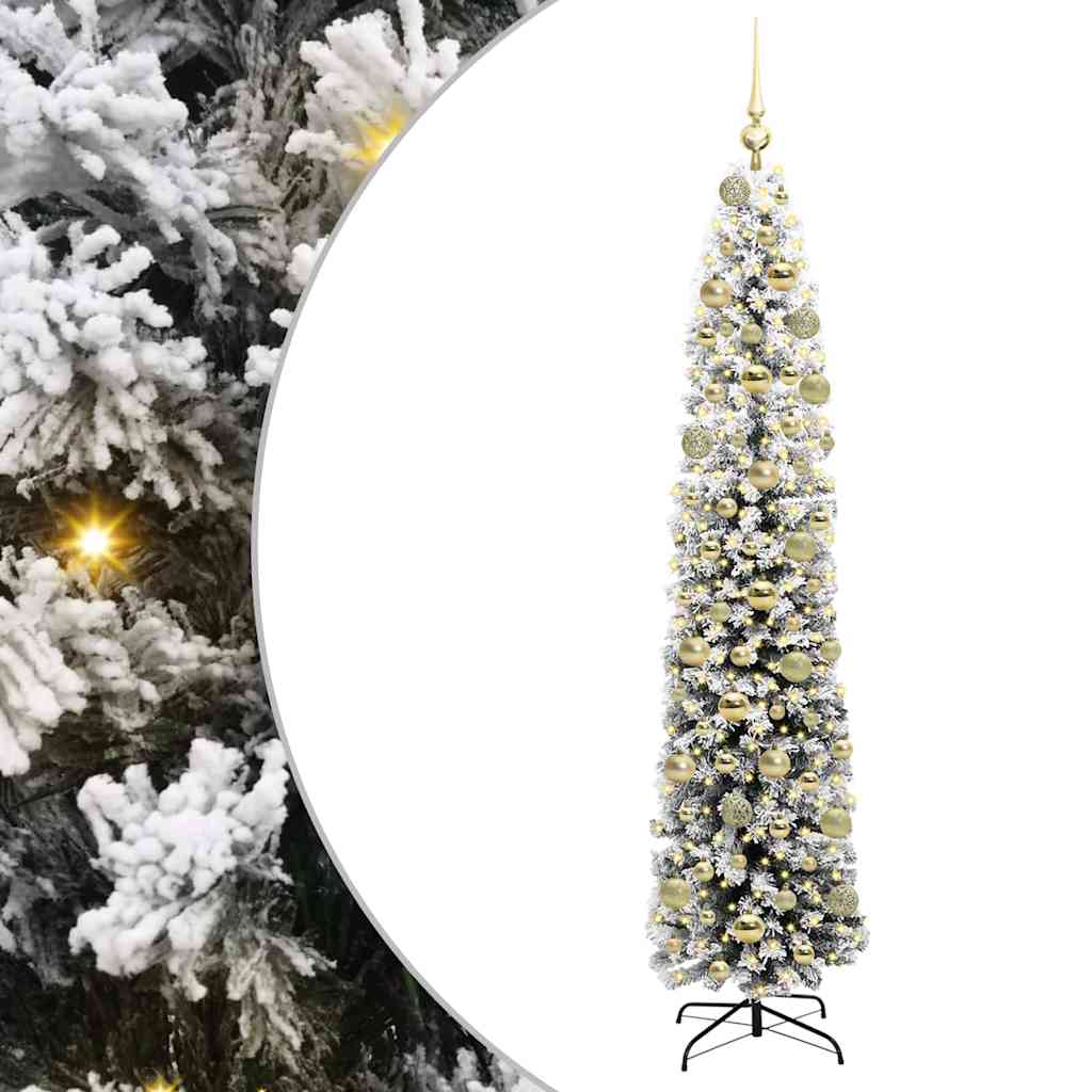 Artificial Christmas Tree with LED Light Green and White 180 cm
