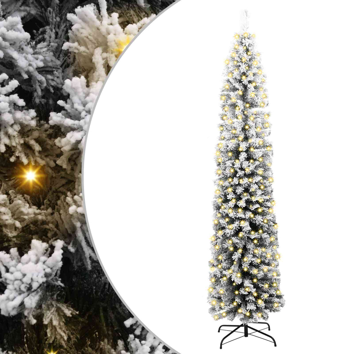 Artificial Christmas Tree with 300 LEDs with Stand Green 210 cm