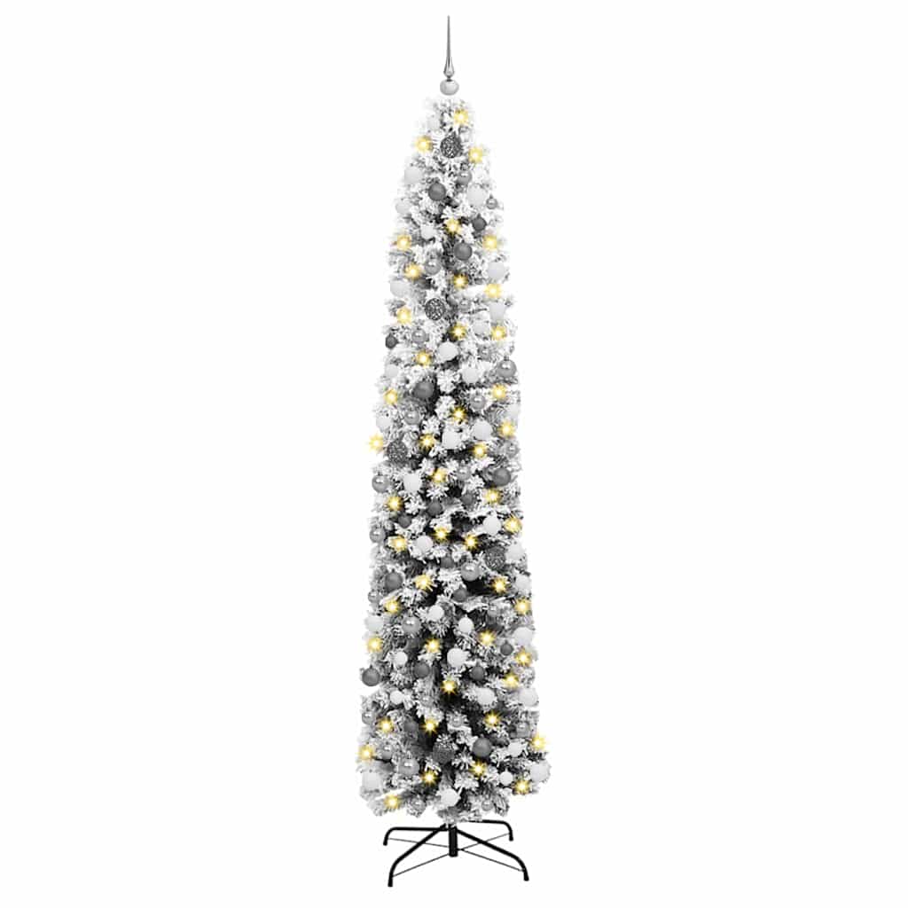 Artificial Christmas Tree with LED Light Green and White 240 cm
