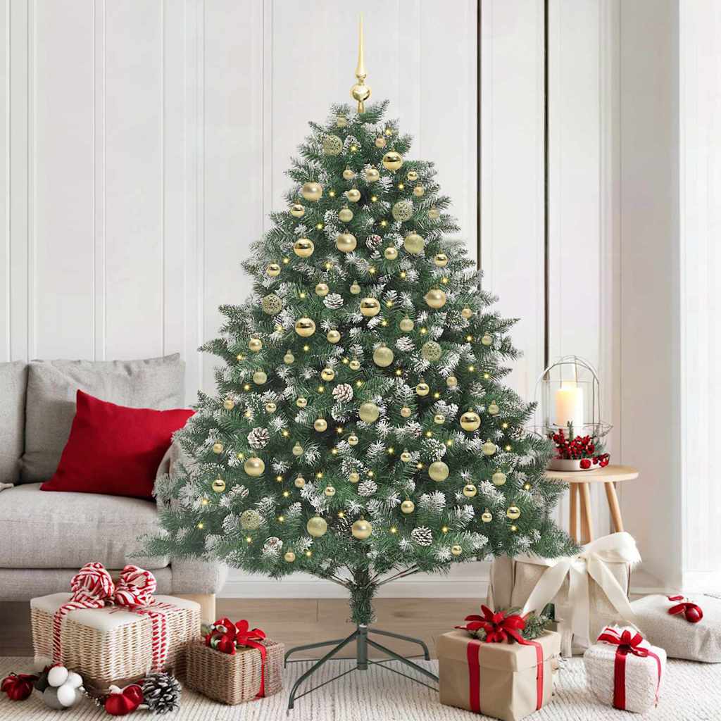 Artificial Christmas Tree with 300 LEDs with Stand Green 180 cm