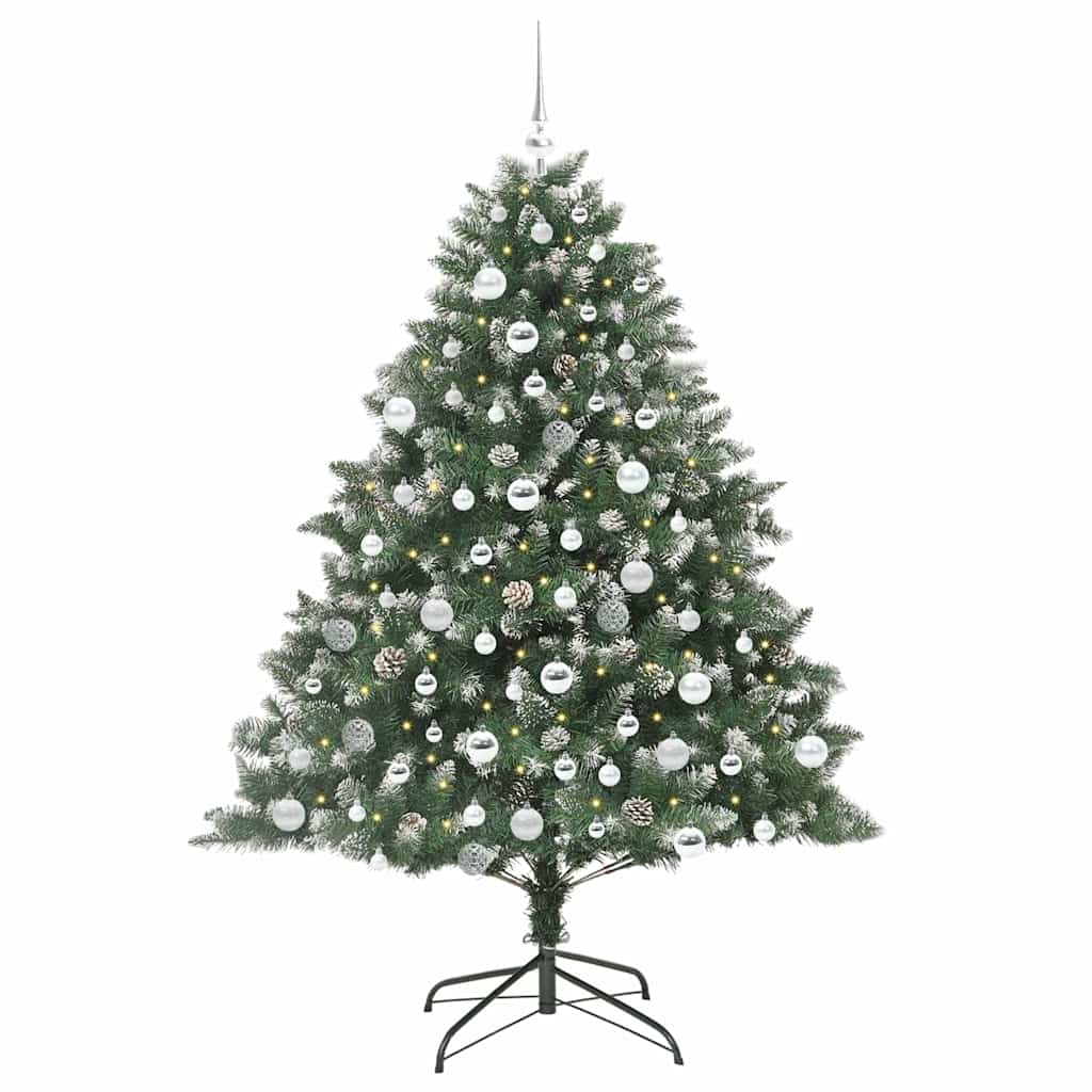 Artificial Christmas Tree with 300 LEDs with Stand Green 180 cm