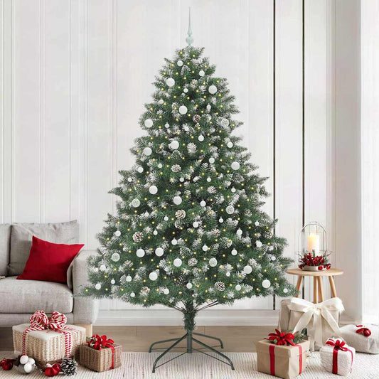 Artificial Christmas Tree with 300 LEDs with Stand Green 240 cm