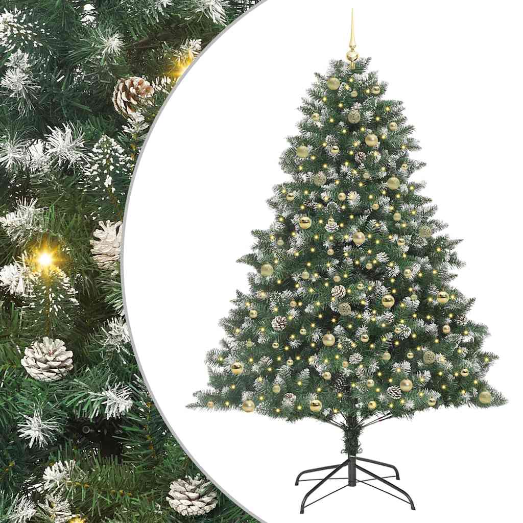 Artificial Christmas Tree with 300 LEDs with Stand Green 240 cm