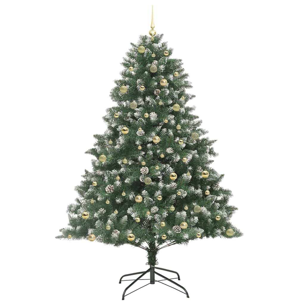 Artificial Christmas Tree with 300 LEDs with Stand Green 240 cm