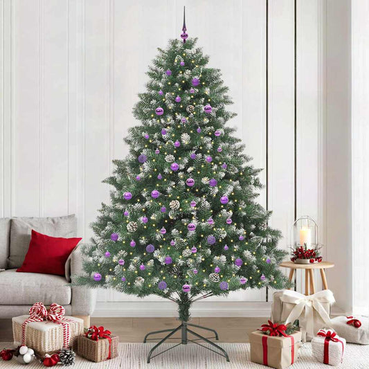 Artificial Christmas Tree with 300 LEDs with Stand Green 240 cm