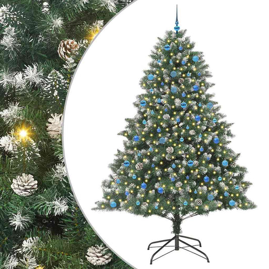 Artificial Christmas Tree with 300 LEDs with Stand Green 240 cm