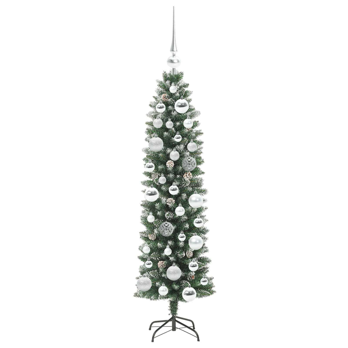 Artificial Slim Christmas Tree Green and White 120 cm