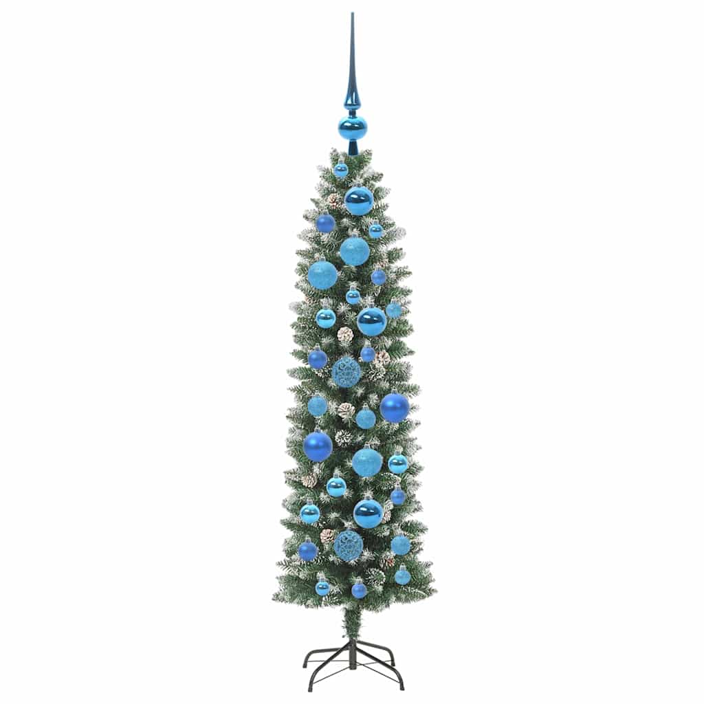 Artificial Slim Christmas Tree Green and White 120 cm