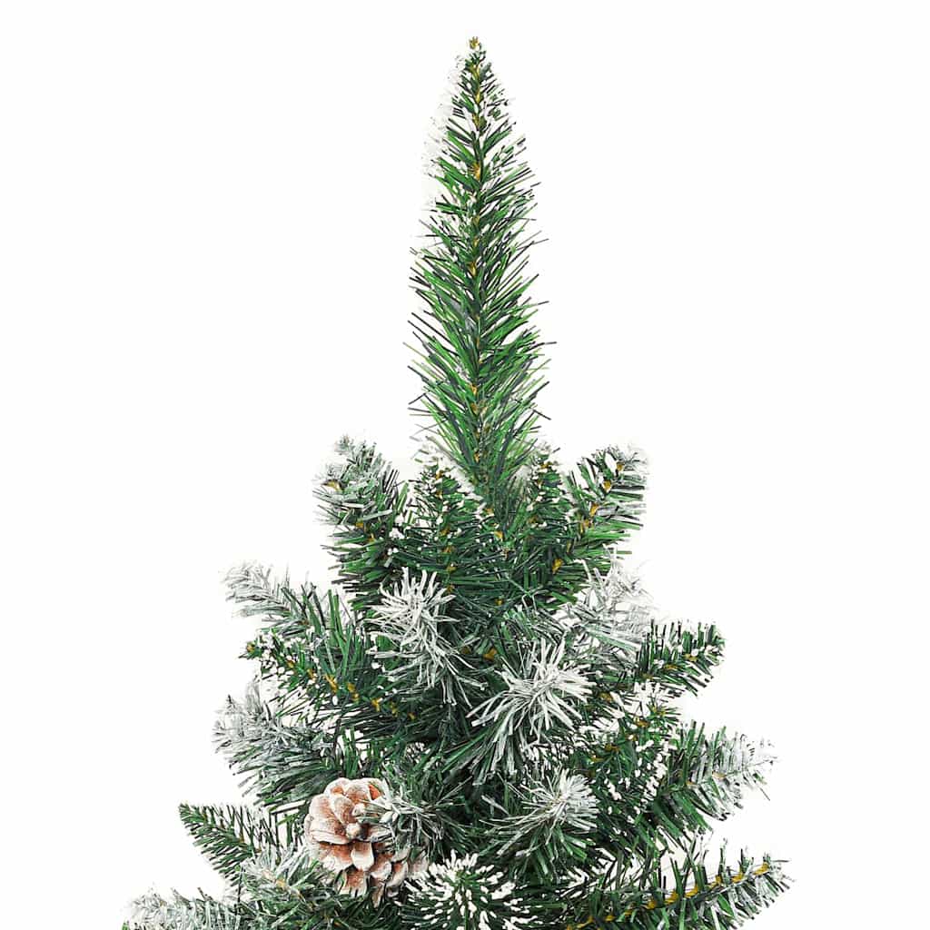 Artificial Slim Christmas Tree Green and White 150 cm