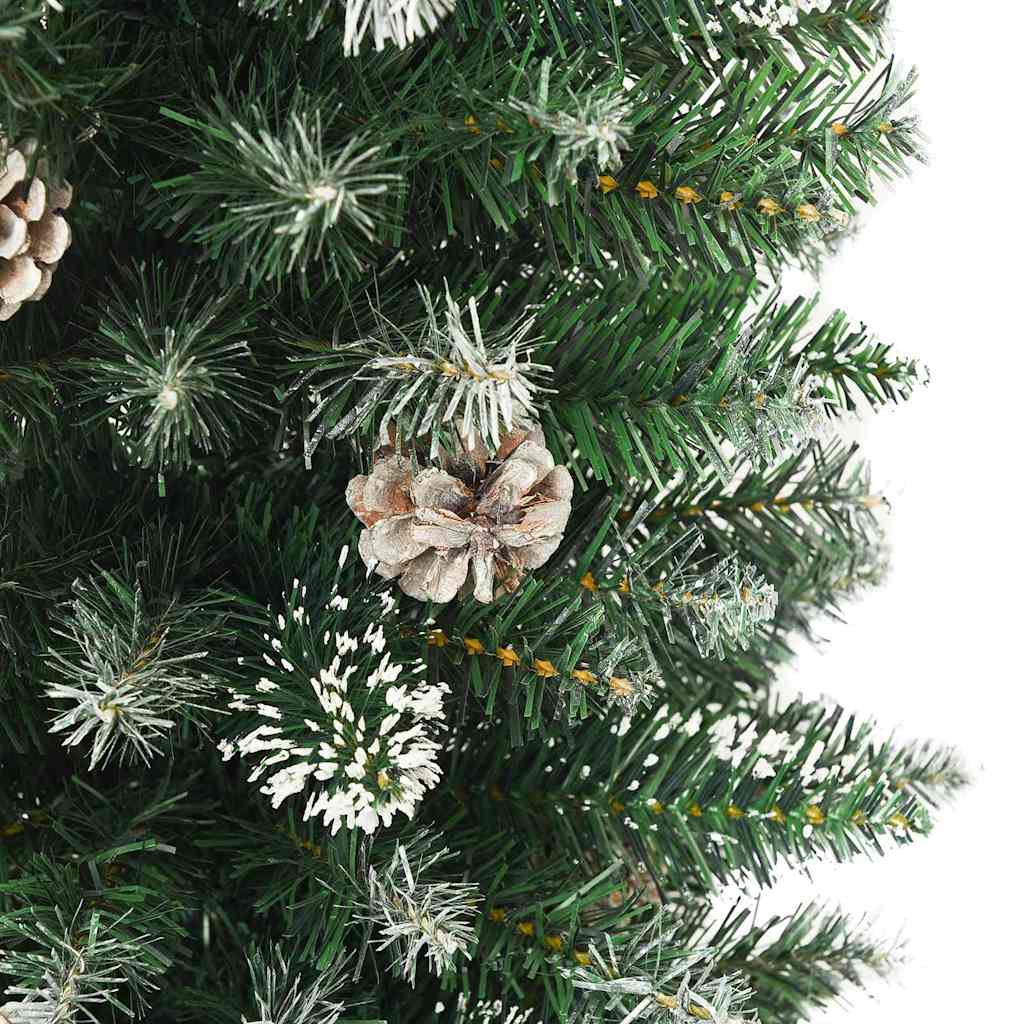 Artificial Slim Christmas Tree Green and White 210 cm