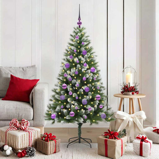 Artificial Hinged Christmas Tree with Flocked Snow 150 cm