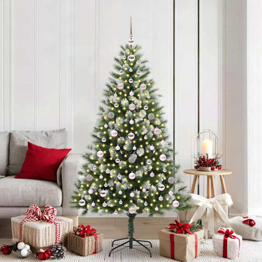 Artificial Hinged Christmas Tree with Flocked Snow 180 cm