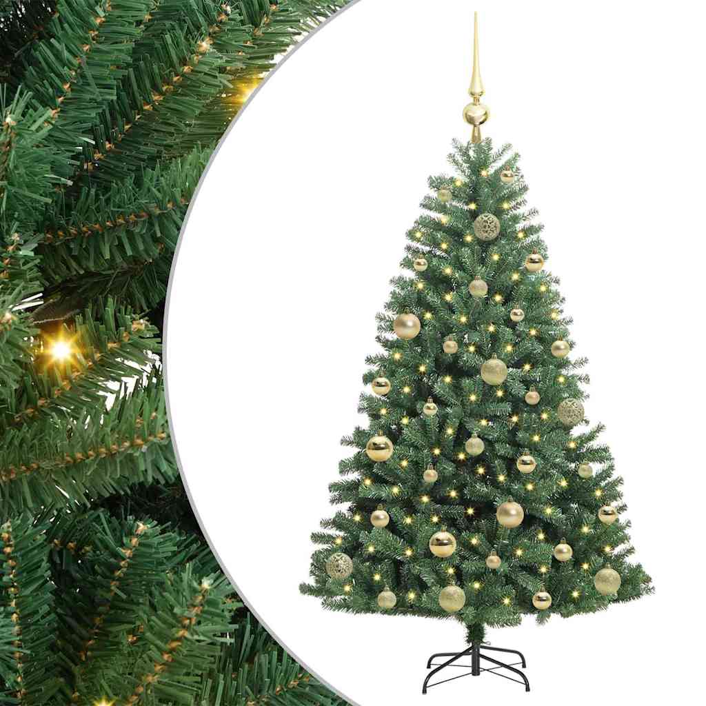 Artificial Hinged Christmas Tree Green 120 cm PVC and Metal