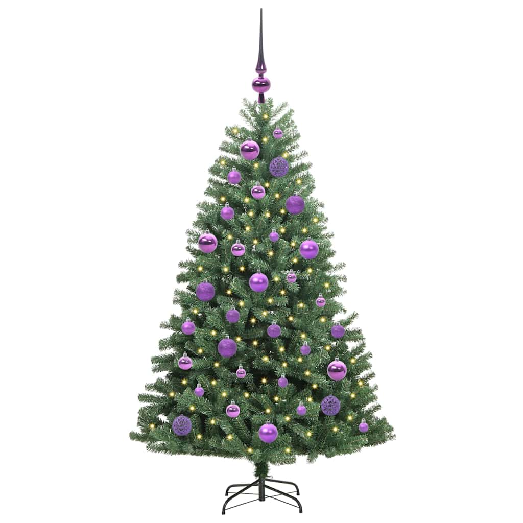 Artificial Hinged Christmas Tree Green 120 cm PVC and Metal