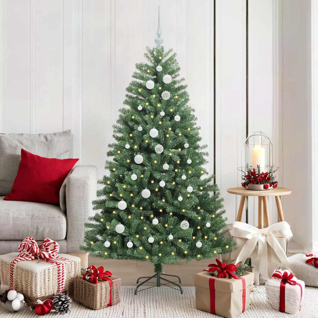 Artificial Hinged Christmas Tree Green 150 cm PVC and Metal