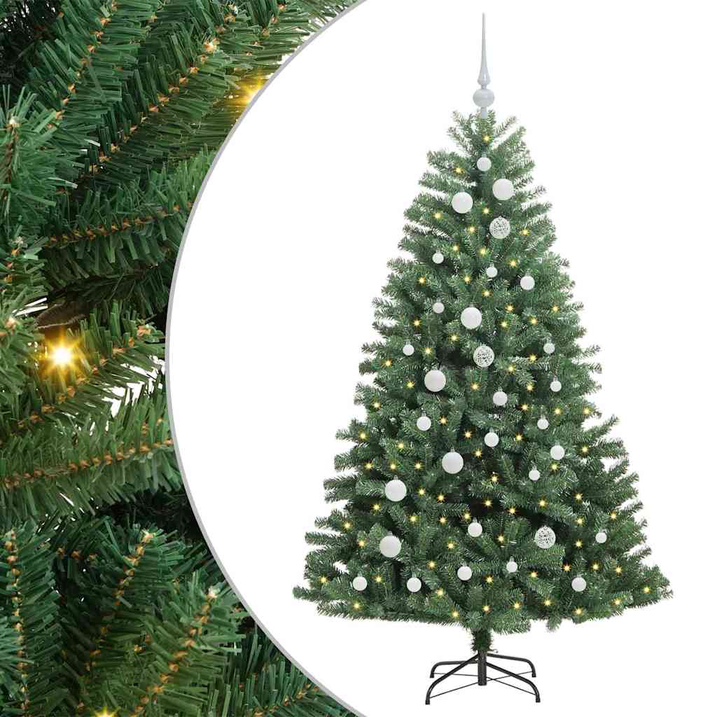 Artificial Hinged Christmas Tree Green 150 cm PVC and Metal
