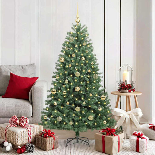 Artificial Hinged Christmas Tree Green 150 cm PVC and Metal