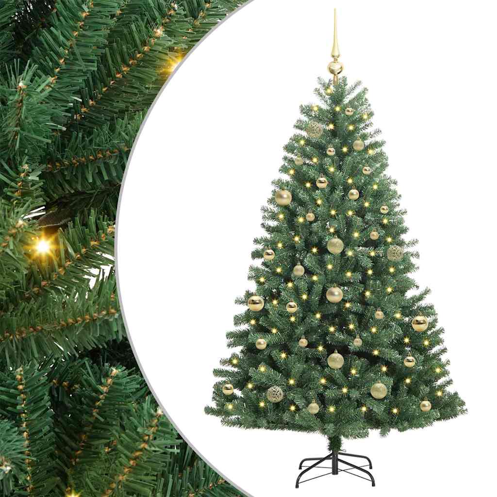 Artificial Hinged Christmas Tree Green 150 cm PVC and Metal