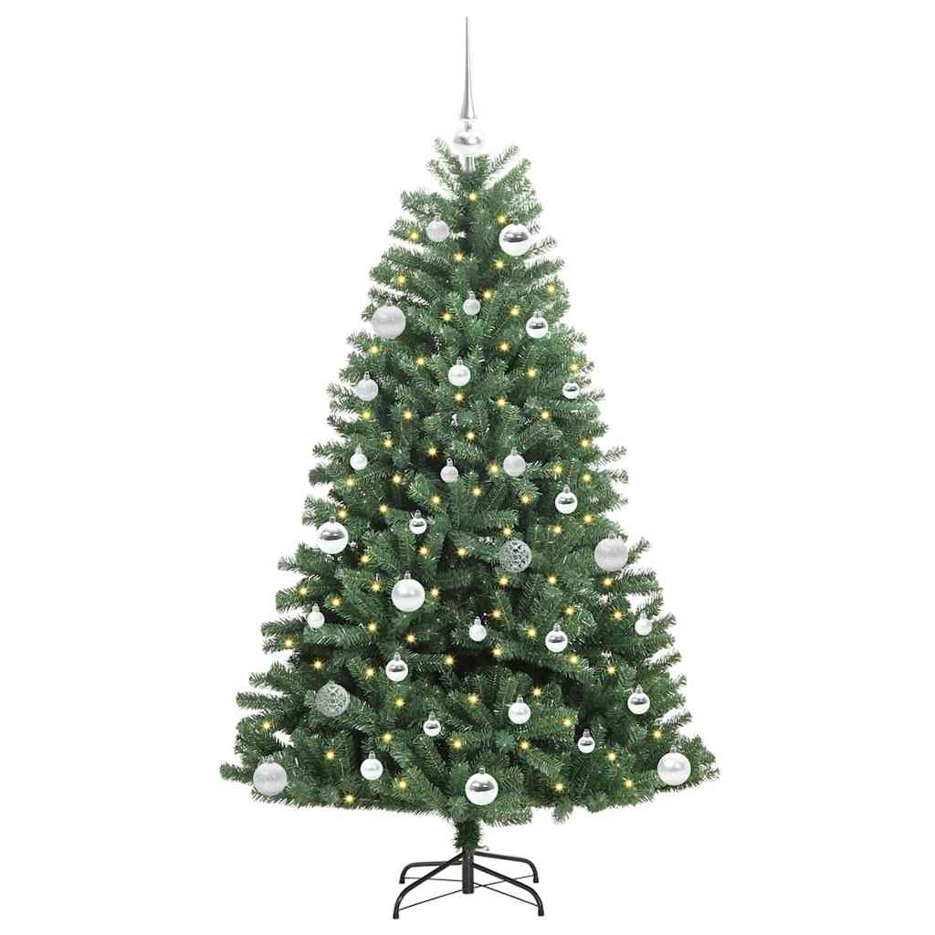 Artificial Hinged Christmas Tree Green 150 cm PVC and Metal
