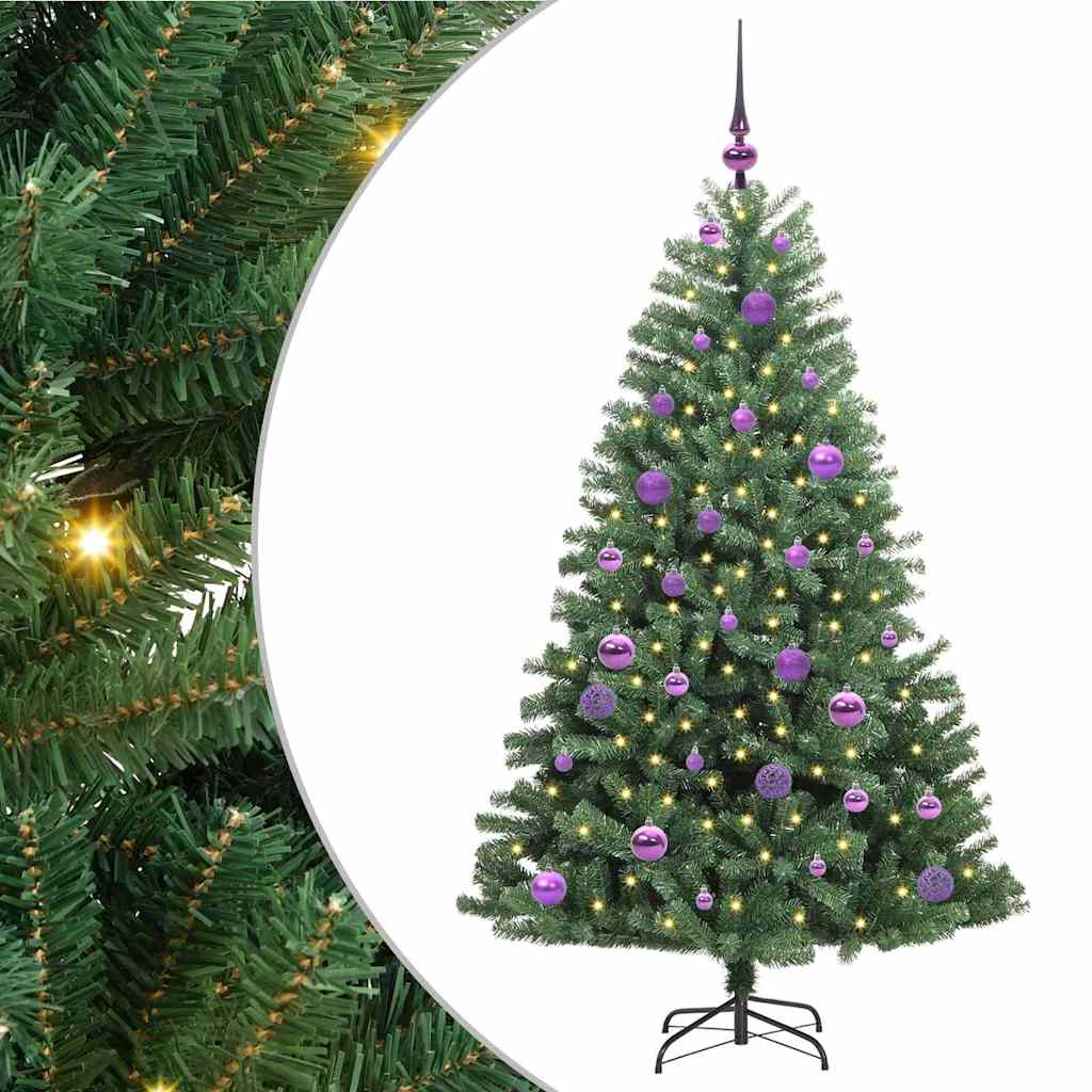 Artificial Hinged Christmas Tree Green 150 cm PVC and Metal
