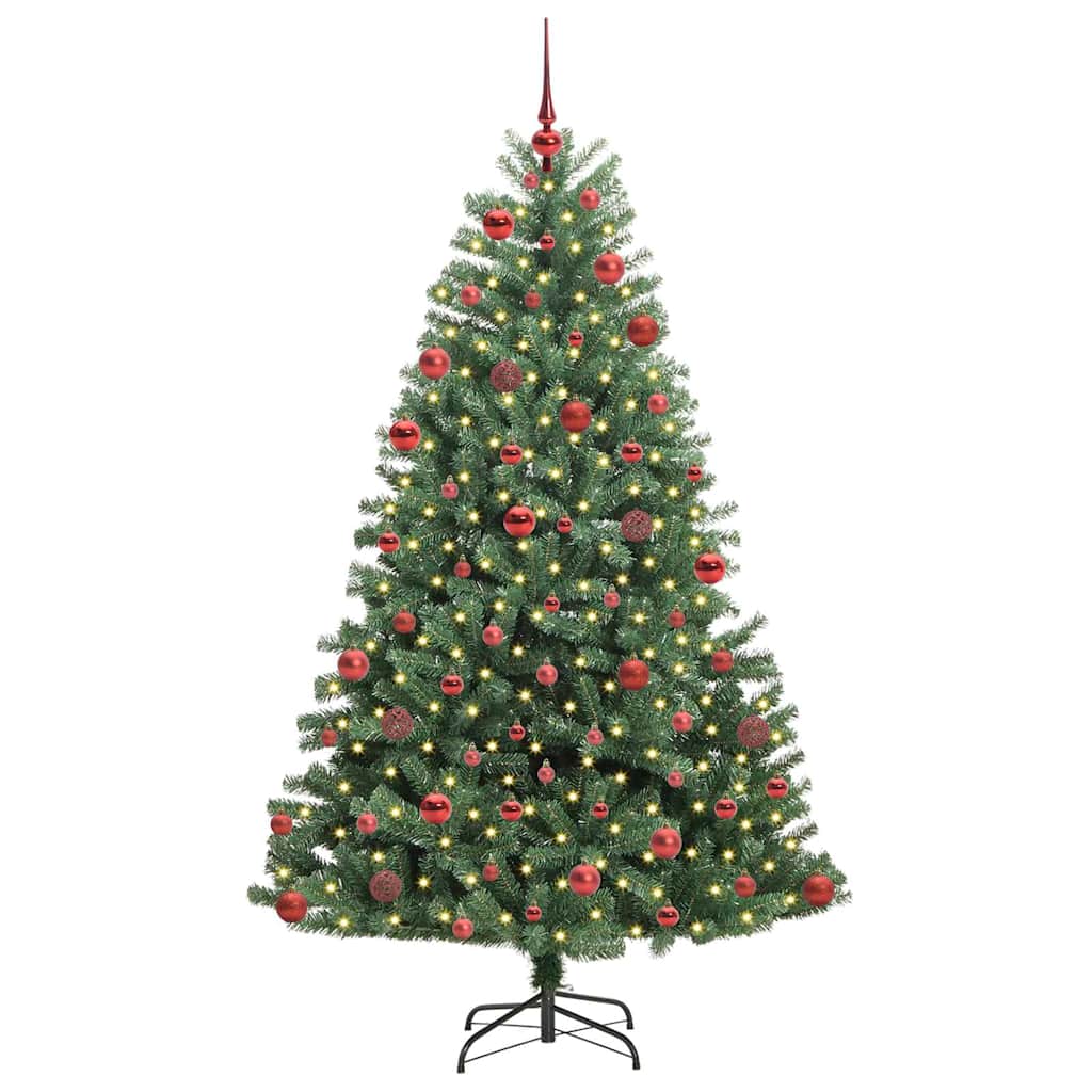 Artificial Hinged Christmas Tree Green 180 cm PVC and Metal