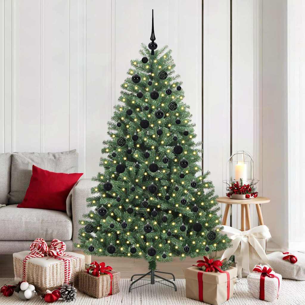Artificial Hinged Christmas Tree Green 180 cm PVC and Metal