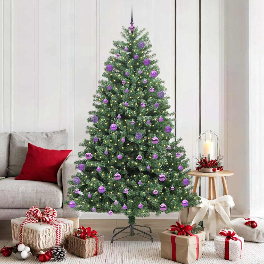 Artificial Hinged Christmas Tree Green 180 cm PVC and Metal