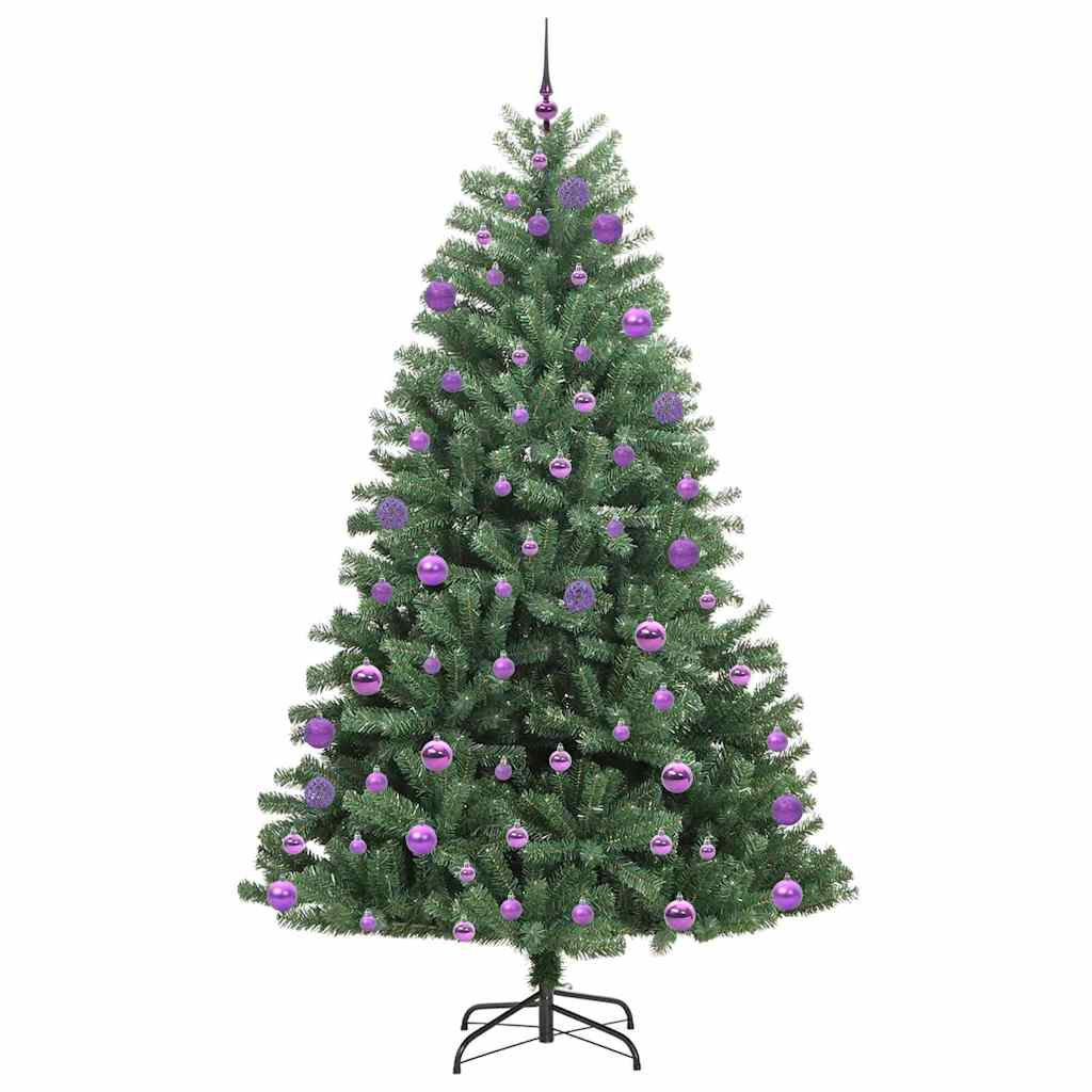 Artificial Hinged Christmas Tree Green 240 cm PVC and Metal