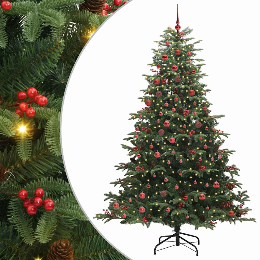 Artificial Christmas Tree with 300 LEDs with Stand Green 210 cm