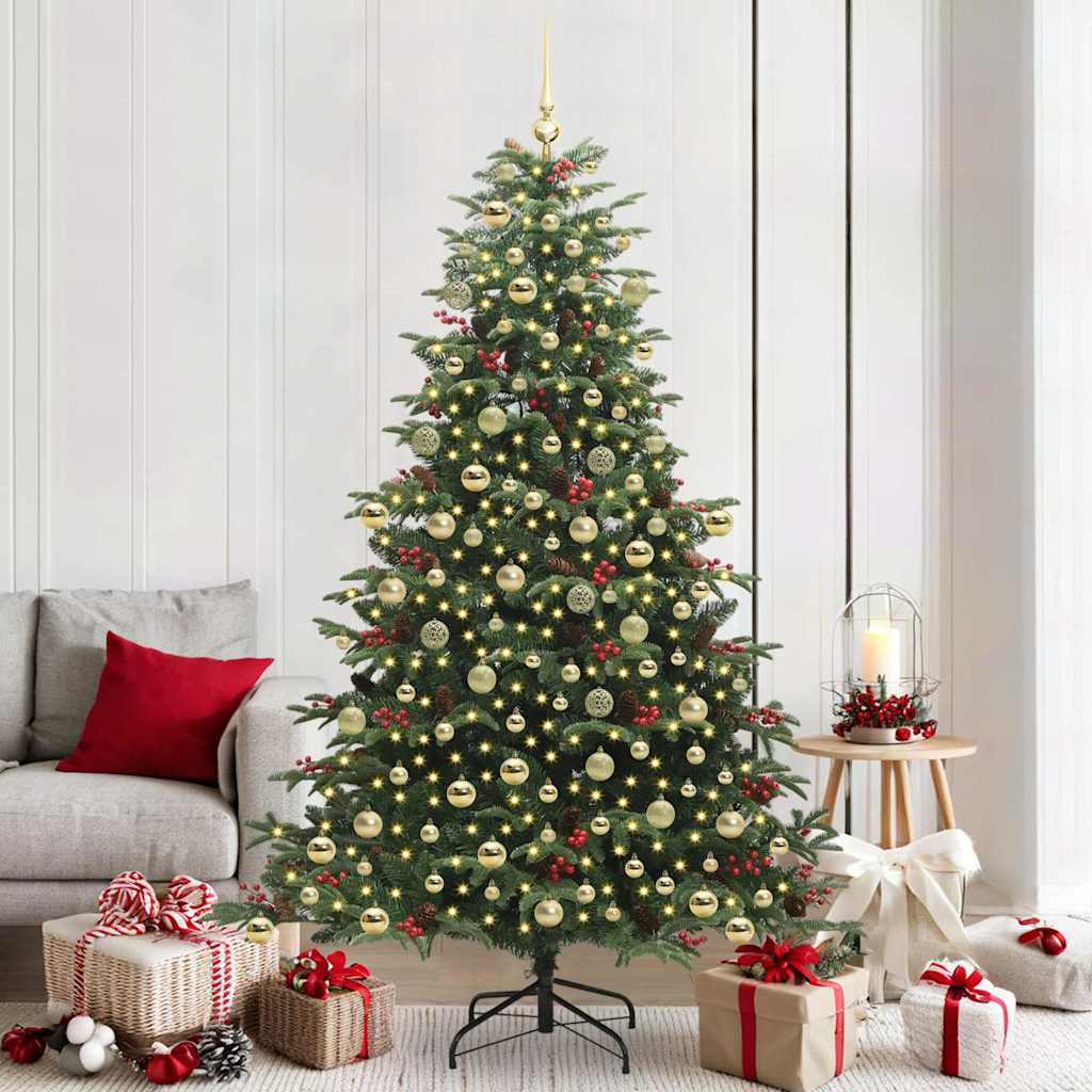 Artificial Christmas Tree with 300 LEDs with Stand Green 210 cm