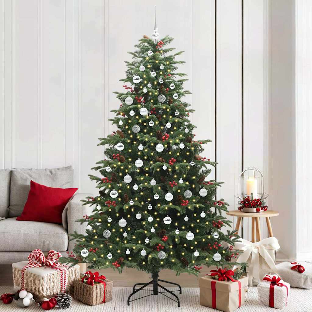 Artificial Christmas Tree with 300 LEDs with Stand Green 210 cm