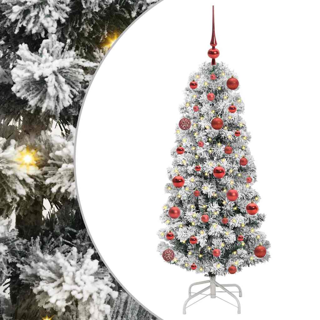 Artificial Hinged Christmas Tree Green and White 120 cm