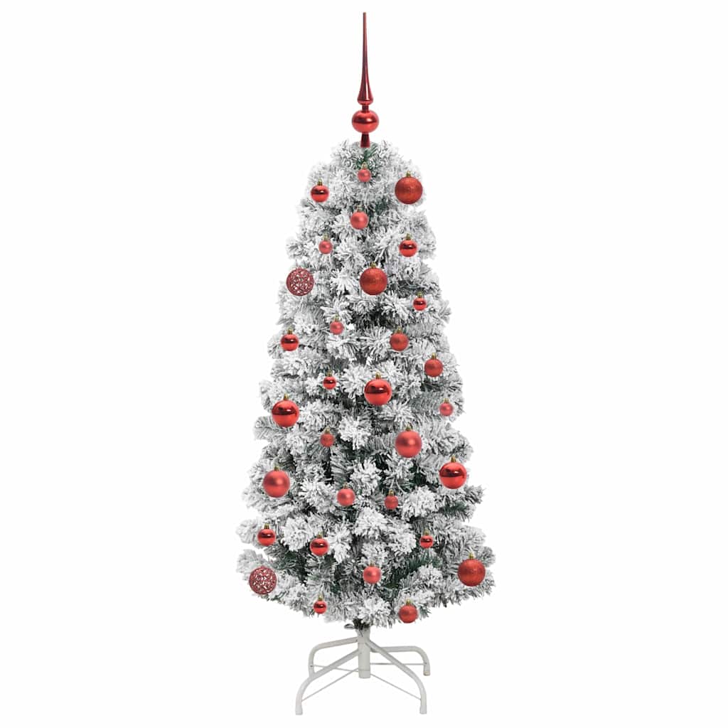 Artificial Hinged Christmas Tree Green and White 120 cm