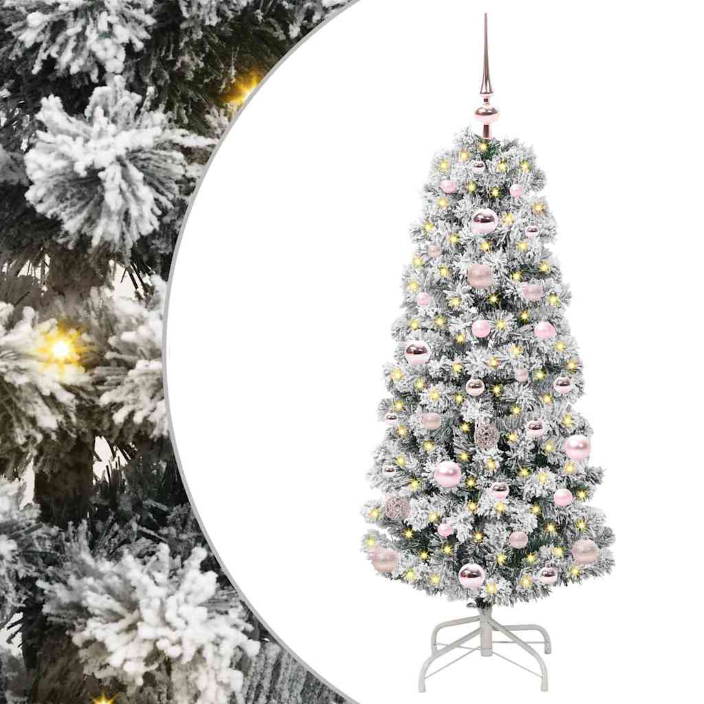 Artificial Hinged Christmas Tree Green and White 120 cm